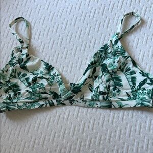 Onia Tropical Green Leaf Print Bikini Top